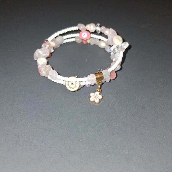 Light Pink Evil Eye Theme bracelet - Picture 1 of 4
